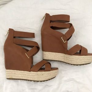 COPY - BCBG Camel Leather Wedges. Size 8.5.